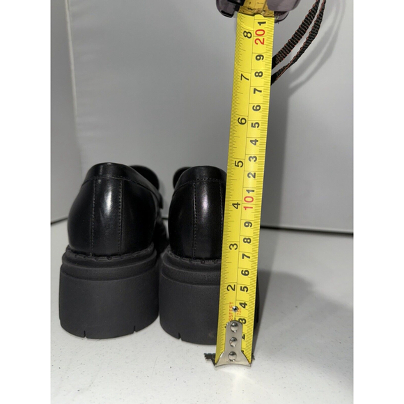 Free People Women's Lyra Lug Sole Black Leather Loafers Sz 11 - Picture 14 of 16